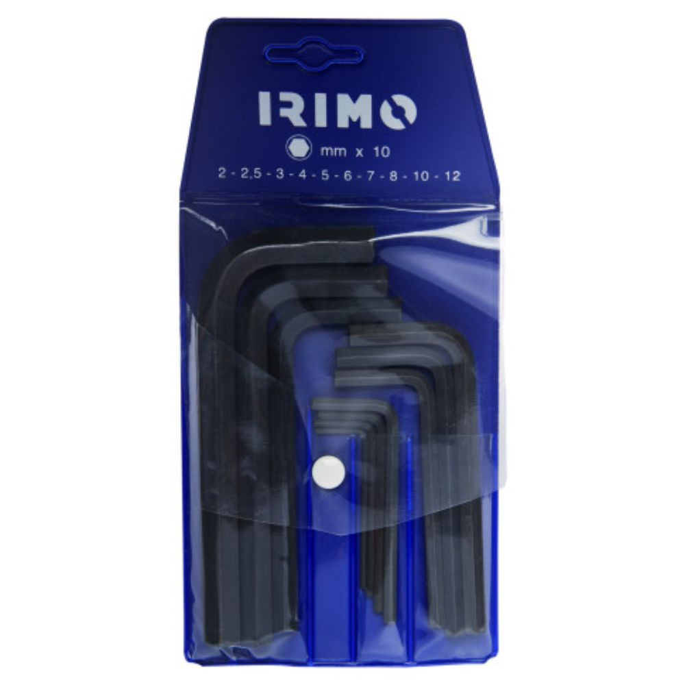 Conjunto de chaves sextavadas curtas com acabamento preto no sistema métrico 10 pcs Irimo 046021