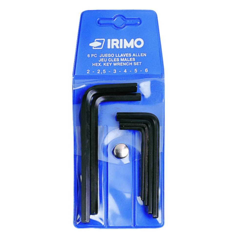 Conjunto de chaves sextavadas curtas com acabamento preto no sistema métrico 6 pcs Irimo 046011