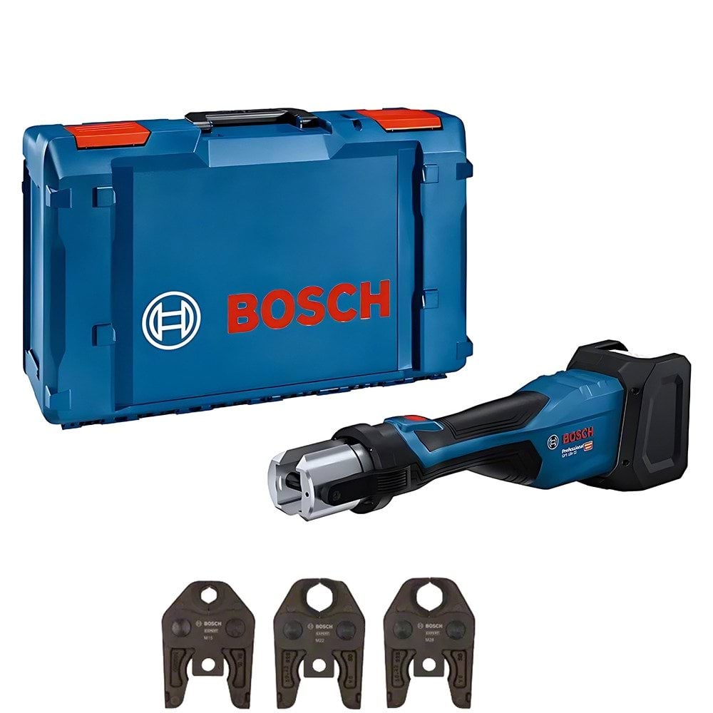 Bosch Professional Máquina Prensar Tubos sem Fio GPT 18V-32 com Kit 3 Mordentes M(15/22/28)+Mala L-BOXX 238