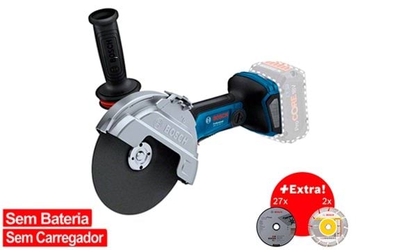Rebarbadora 180mm GWS 18V-180 PC +25 discos Bosch 0615990N10