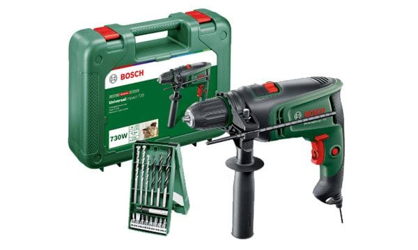 Berbequim com Percussão 730W + Kit X-Line 15Pcs Bosch 0603313402