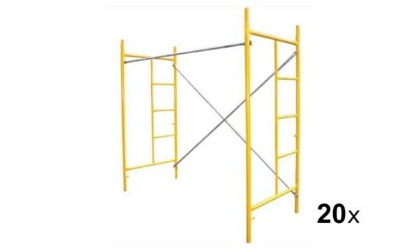 Andaime 2MT + 2 Laterais + Cruzeta + Travessa -  20 Unidades