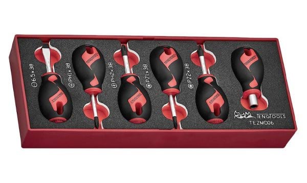 Jogo de Chaves de Fenda Stubby 6Pcs Teng Tools TEZMD06