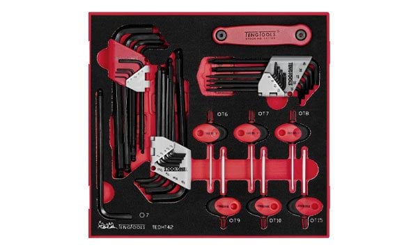Jogo de Chaves Hexagonais e Tx 42 Pcs Teng Tools TEDHT42