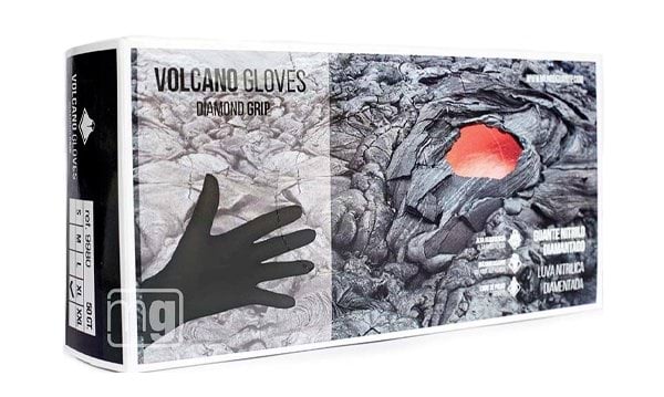 Dispensador de Luvas Vulcão Pretas Diamante 50Uni – XL Mundo Guante 9980XL