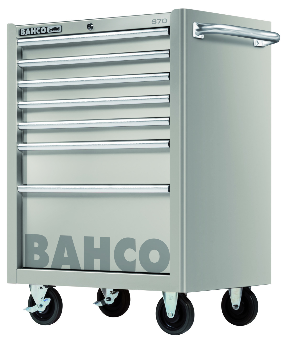 Carrinho de aço inoxidável sólido de 7 gavetas Bahco 1470K7SS