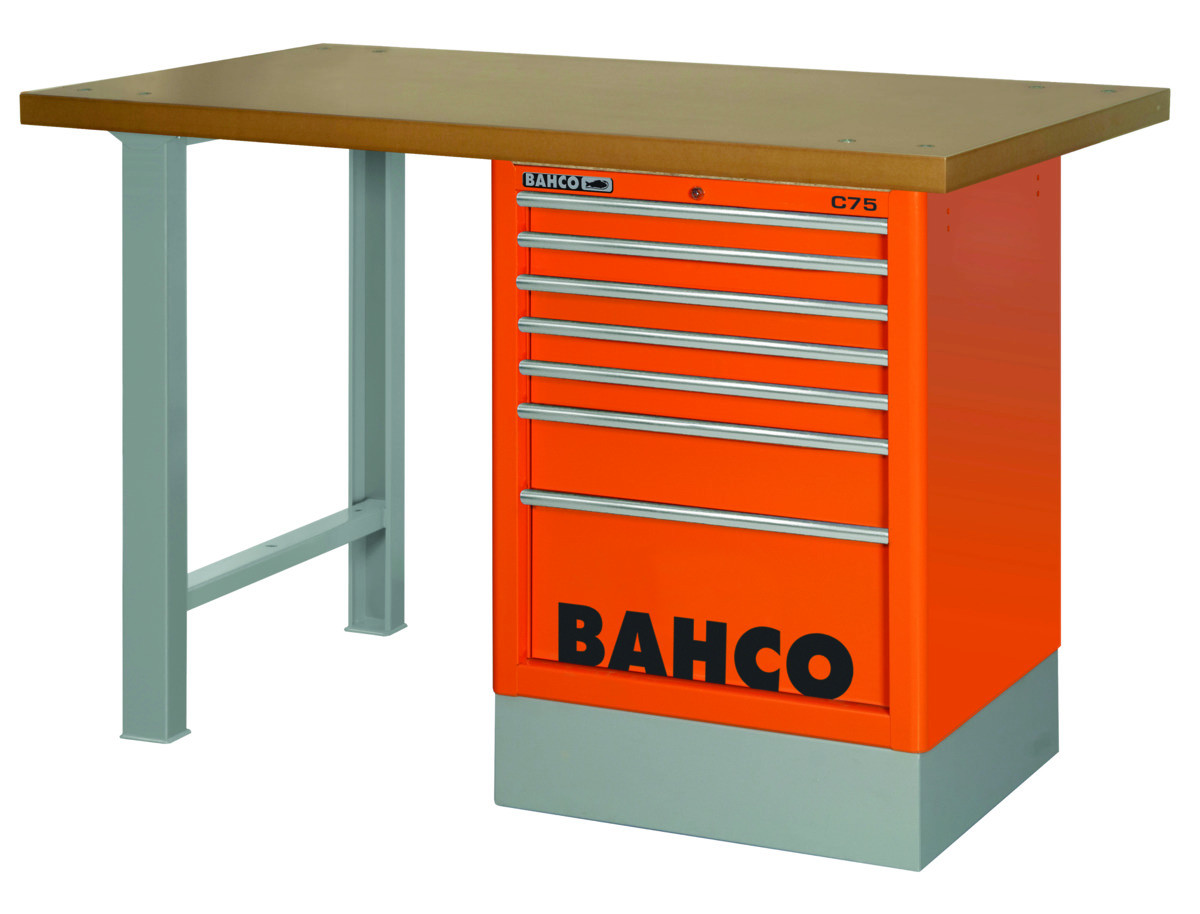 Bancadas em MDF com armário de gavetas lateral Bahco 1495K8CBKWB15TD