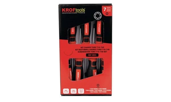 Jogo de Chaves Torx T10-40 – 7 Pcs Kroftools 3804