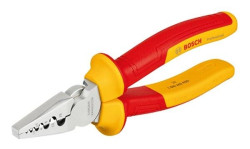 Bosch Professional Alicate Cravar Isolado VDE - 180 mm com 9 posições de Regulação Terminais de 0,25 mm² a 16 mm²