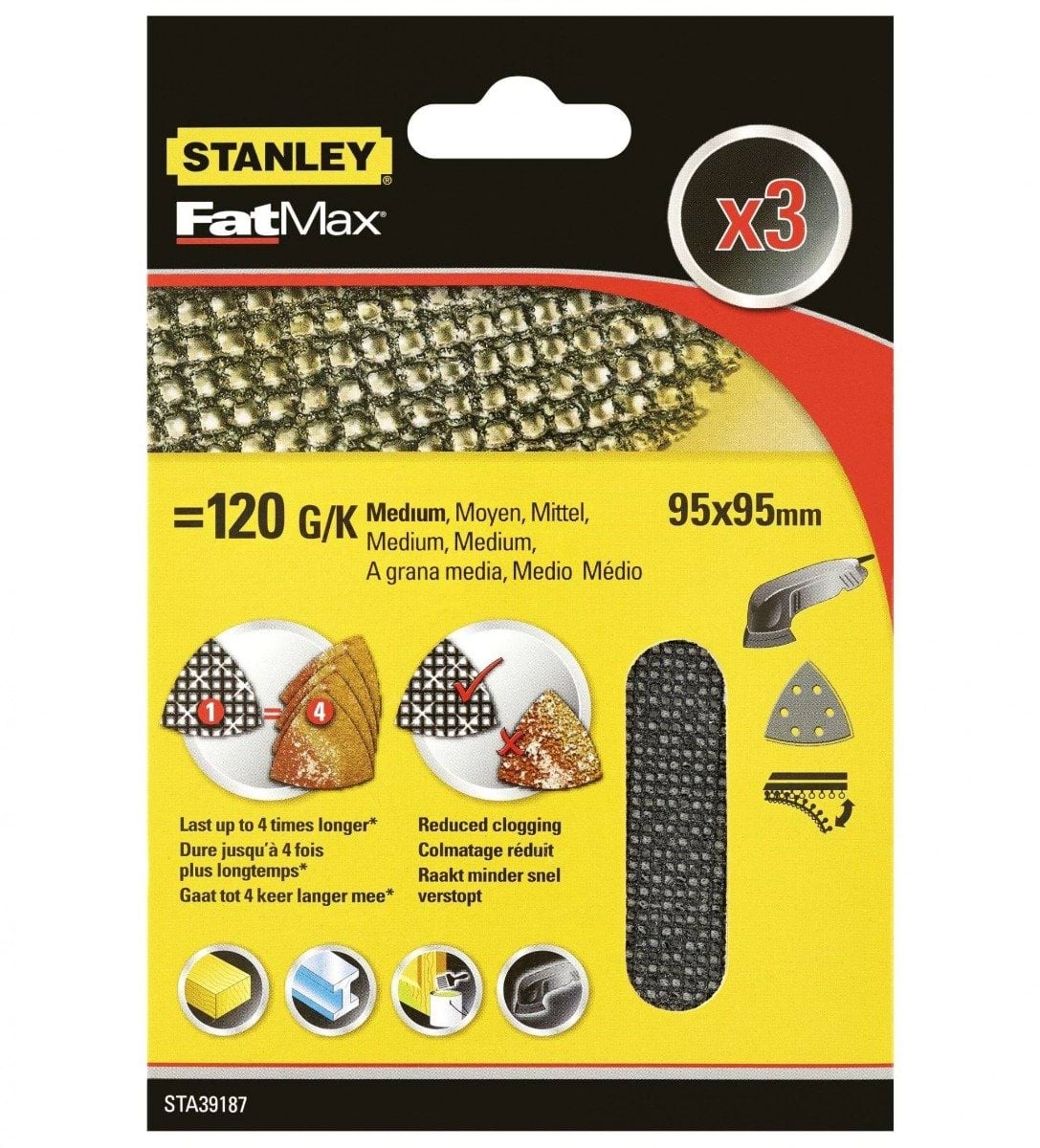 Lixa de Malha G240 p/ Lixadora de Detalhes Stanley STA39192-XJ