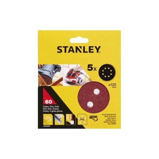 Discos de Lixa 125mm Grão 60 Stanley STA32027-XJ