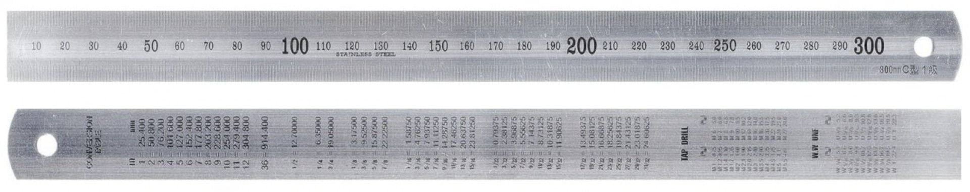 Réguas c/Conversão em Aço Inoxidável 150 - 2000mm MacFer