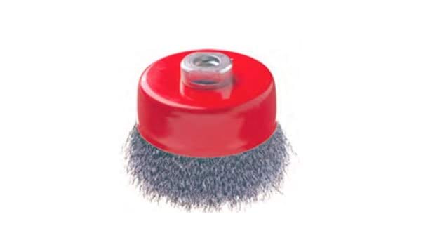 Escova Aço c/ Rosca t/ Taça Arame Ondulado Inox CART-OI M14 100mm (bls) MacFer 026.0025