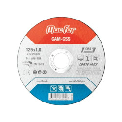 Disco Abrasivo Corte Inox CAM-CSS 125x1,0x22, Macfer 166.0002