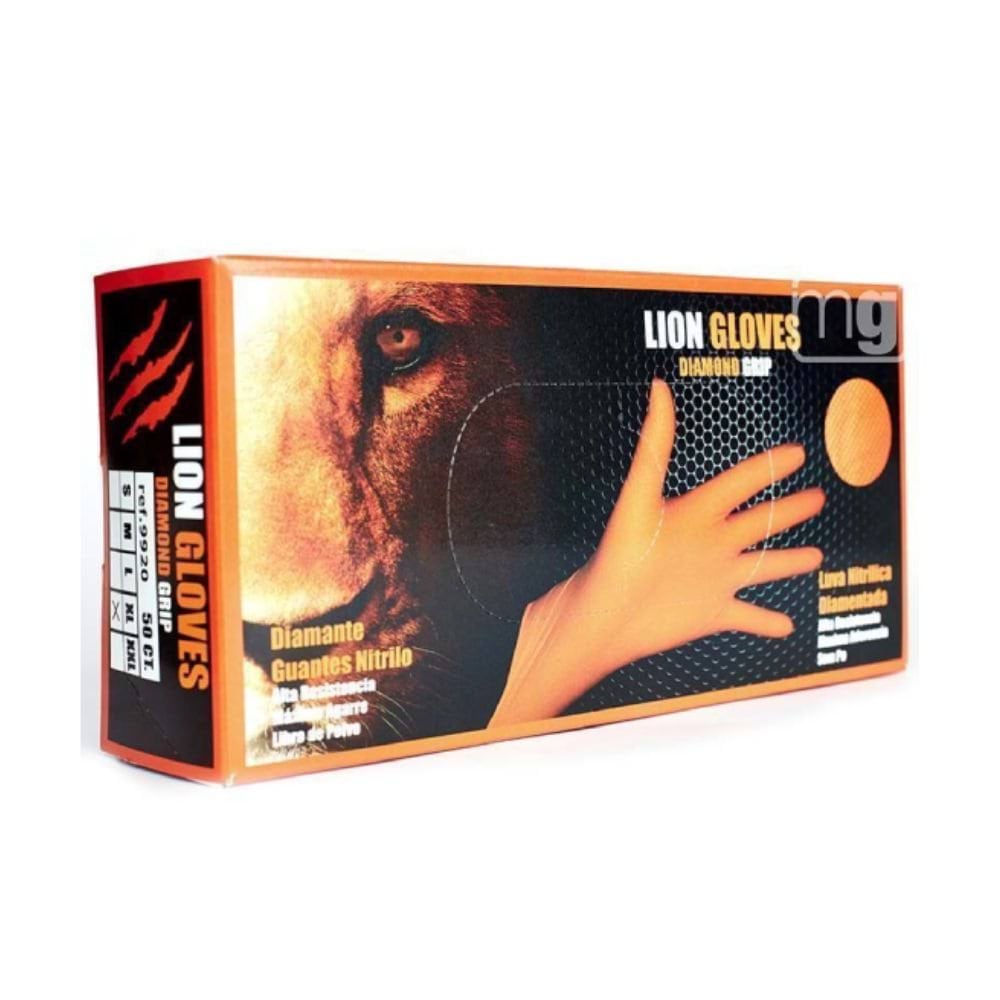Dispensador de Luvas Leão Laranja Diamante 50Uni – M Mundo Guante 9920M