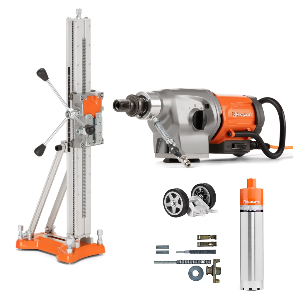 KIT CAROTEADORA DM400 + SUPORTE DS500 + KIT RODAS + BROCA 132mm  HUSQVARNA