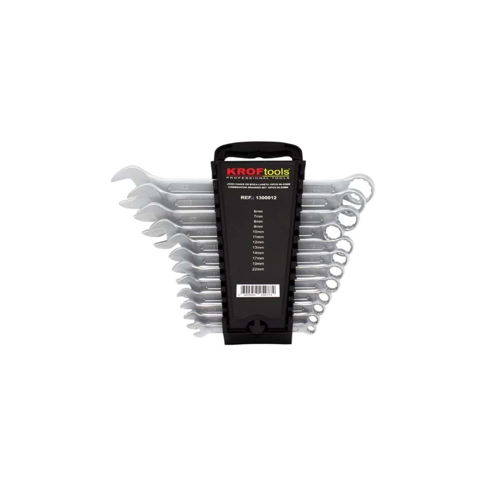 KROFTOOLS- JOGO CHAVE DE BOCA LUNETA 12PCS 06-22MM