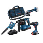 Kit 4 Máquinas GSR 18V-55 + GWS 18V-7 + GBH 18V-22 + GBL 18V-120 + 2x Baterias e Carregador Bosch