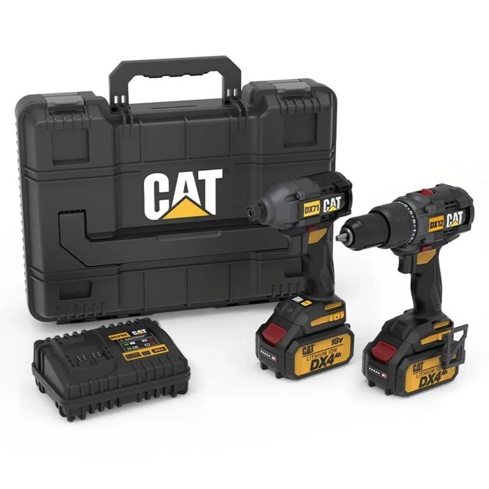 KIT Berbequim DX12 + Aparafusadora de Impacto DX71 18V 4.0Ah CAT DX12K.2