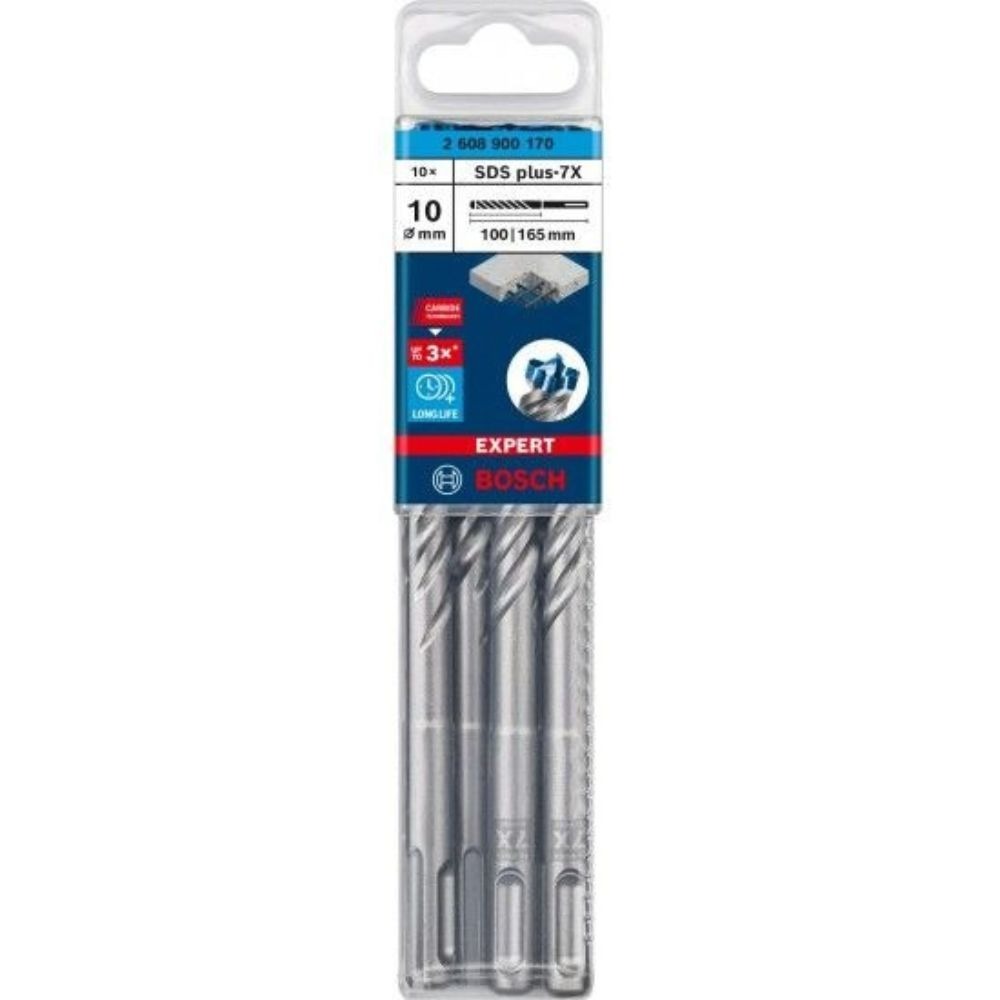 Broca EXPERT SDS-PLUS 7X 10 x 100 x 165mm 10Un Bosch 2608900170