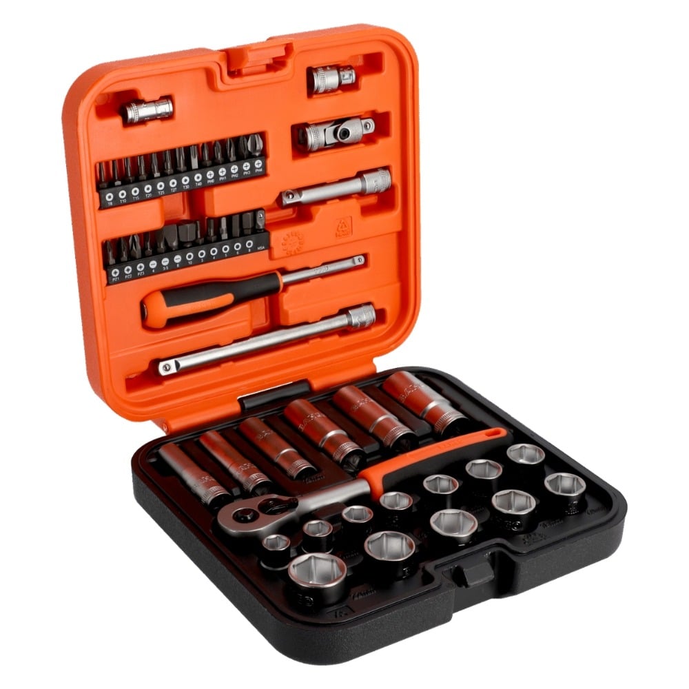 Jogo de chaves de Caixa 3/8  e bits de 1/4" 51 peças Bacho S51MC3H