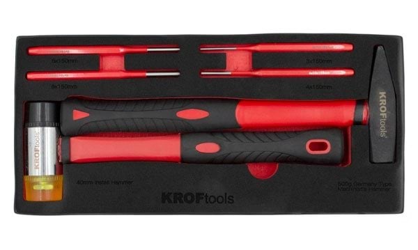 Módulo 6 peças martelo de pena y nylon com saca troços Kroftools 8592