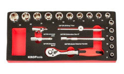 Módulo 20 peças chaves de caixa 3/8” 8-24mm Kroftools 8573