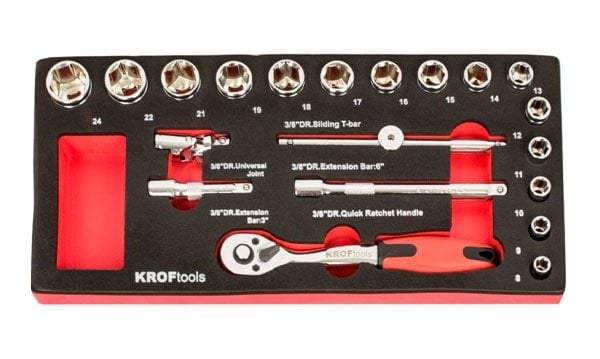 Módulo 19 peças chaves de caixa 1/4” Kroftools 8511