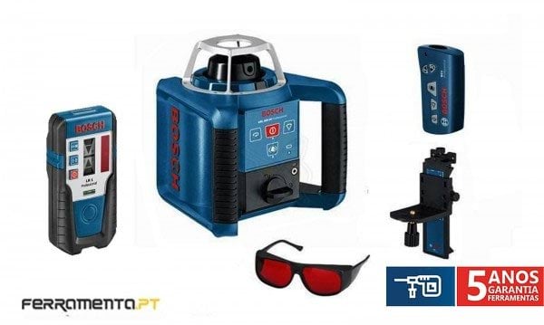 Nível Laser Giratório 300m Bosch GRL 300 HV + RC1 + WM4 + LR1