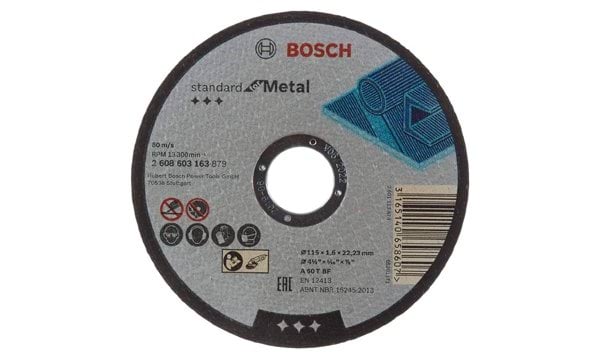 Disco de corte curvo p/ metal 115 x 1,6mm Bosch 2608603163