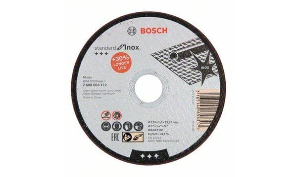 Disco de Corte Direito para Inox 125 x 1,6mm Bosch 2608603172