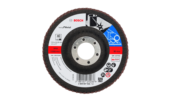 Disco de lixa em lamelas X571 115mm G40 P/ Metal Bosch 2608607322