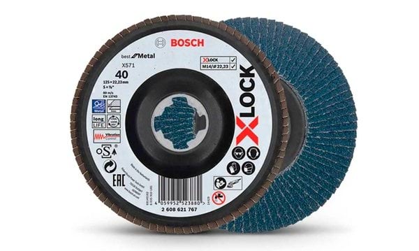 Discos De Lixa Em Lamelas X571 X-LOCK P/ Metal 10un Bosch 