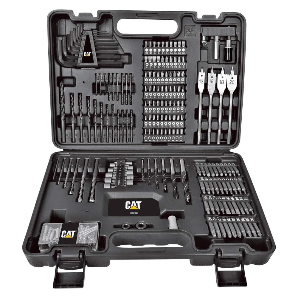 Conjunto de Brocas e Pontas de Aparafusar 201pcs CAT DA01903