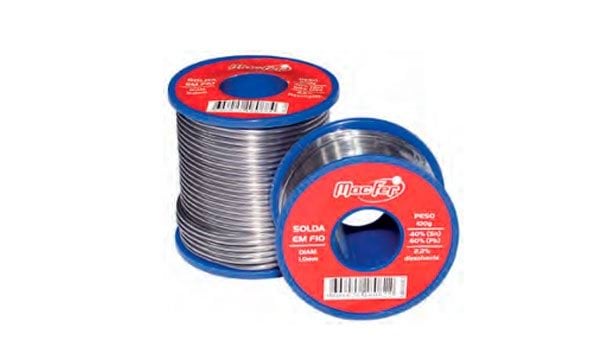 Solda Estanho (Fio) SNPB-B40 Sn/60Pb 1mm (100g) MacFer 180.0082