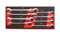 Módulo 8 chaves boca luneta roquete flexível 8-19mm Kroftools 8597