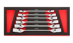 Módulo 6 chaves articuladas estriadas 8-19mm Kroftools 8606