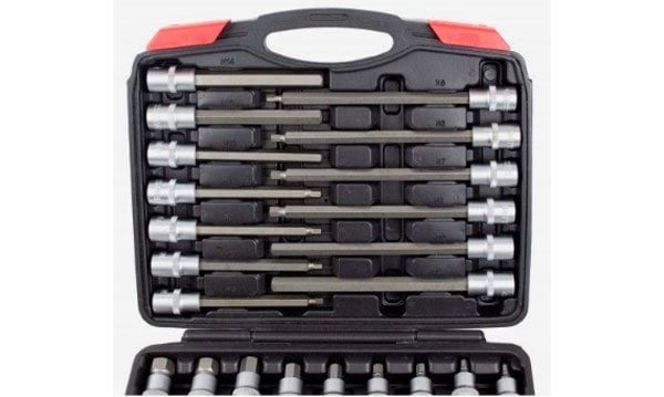 Jogo chaves caixa com bit hex 1/2" 30 peças Kroftools 6030