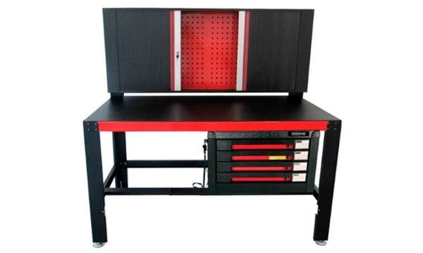 Banca de trabalho com persiana 1,5m + armário de ferramentas 4 gavetas Kroftools 8509
