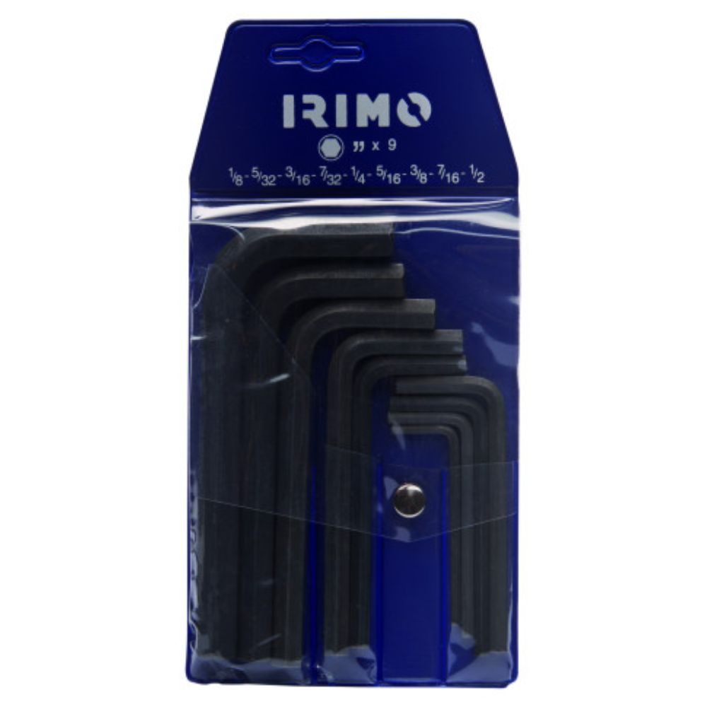 Conjunto de chaves sextavadas longas com acabamento preto em polegadas 12 pcs Irimo 046061