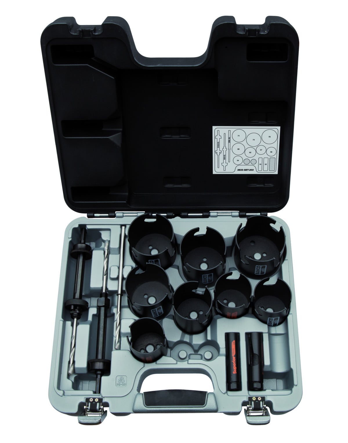 Conjunto de serra craniana Superior™ - 14 peças Bahco 3833-SET-203