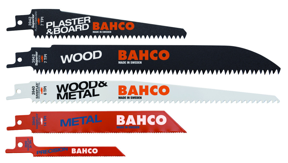 Conjunto de lâminas para serra sabre para madeira com argamassa e metal - 10 peças Bahco 3940-MIX-SET-10P