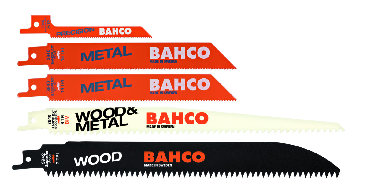 Conjunto de lâminas de serra sabre para madeira e metal - 5 peças Bahco 3940-MIX-SET-5P