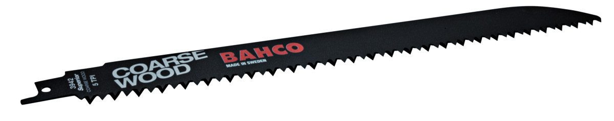 Lâminas HCS para serra sabre para madeira grosseira 5 TPI 228 mm - 2 Pcs/Conjunto industrial Bahco 3942-228-5-HSL-2P