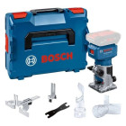 Bosch Professional Tupia de Canto sem Fio GLF 18V-8 com Calha Paralela,Guia de Corte à Face,Pinça 8mm,2 Adaptadores de Sucção (Plano e Angular) + Mala L-BOXX 136