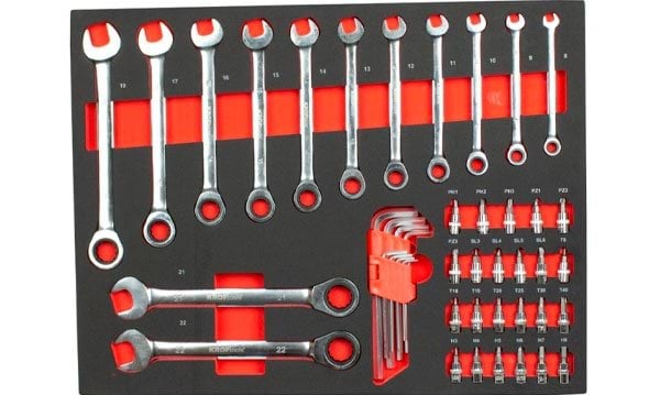 Módulo chaves boca roquete e bits 1/4" Kroftools 8569