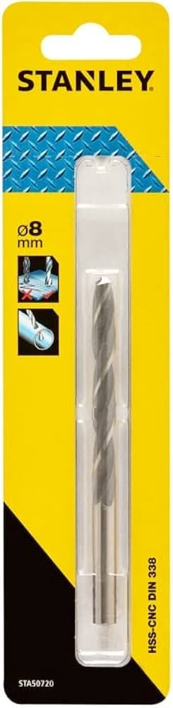 Broca 8x117mm HSS-CNC p/ Metal Stanley STA50720-QZ