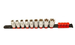 Régua com 9 chaves de caixa 1/2” torx fêmea Kroftools 1418