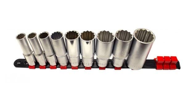 Régua com 9 chaves de caixa 1/2” longas bihexagonais Kroftools 1238-1