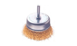 Escova Aço c/ perno t/ Taça Arame Ondulado Latonado EAPT-L 50mm MacFer 025.0011